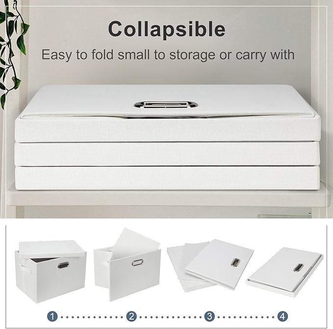 Graciadeco Large 17" 36 Quart Collapsible Stackable Storage Bins - Image 5