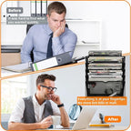 KZWKRG 6 Tier Magnetic File Holder, Large Capacity Mesh Hanging Wall Organizer - Image 5