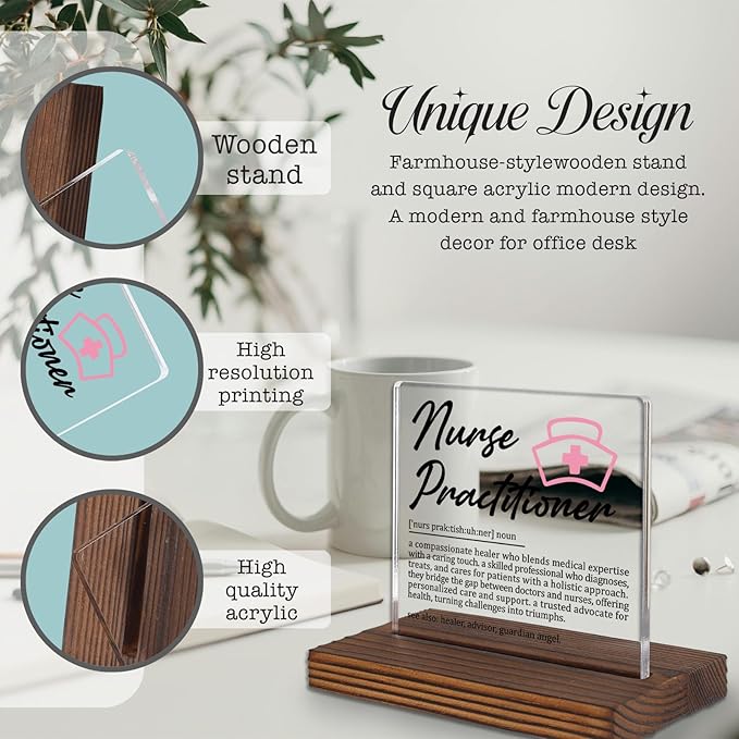 Nurse Practitioner Gifts, Thank You Appreciation Desk Sign - Image 3