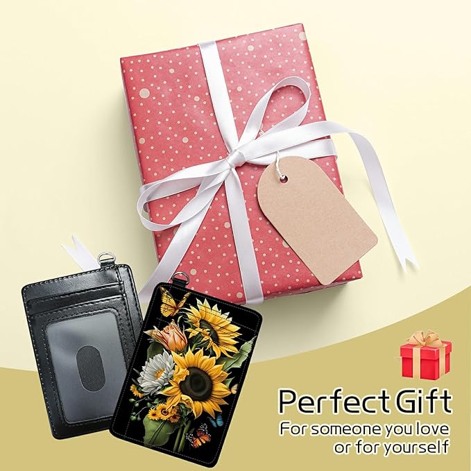 BWEGRHE Small Travel Wallets, Sunflowers Butterfly Slim Minimalist Front Pocket - Image 7