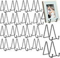 18 pcs 4.5in Plate Stands for Display, Metal Plate Holders Display Stands Can by 24ozRibbedGlassCup