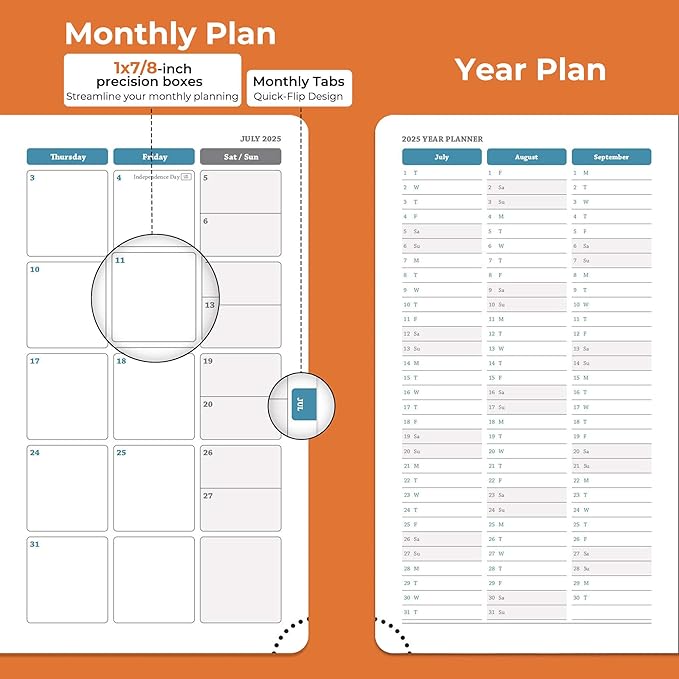 IN-LUXPRO Planner 2026 Daily Weekly and Monthly, 6.5"x3.75", 12 Months Spiral - Image 4
