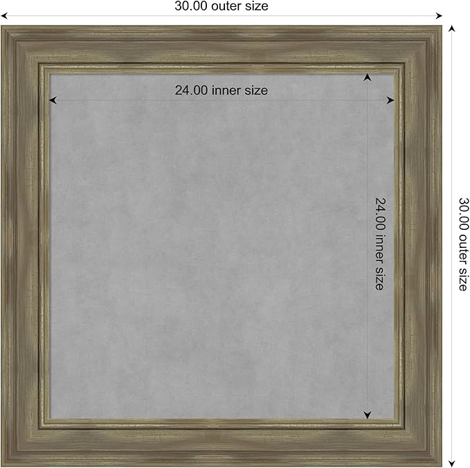 Amanti Art Grey Framed Magnetic Board 30x30 Medium Vision Board - Image 3