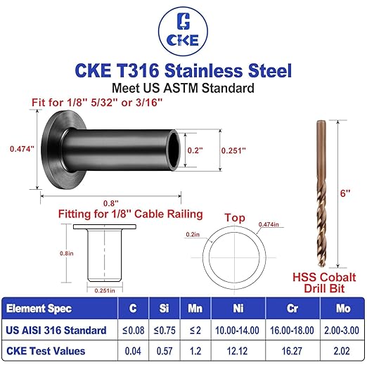 CKE 150 Pack T316 Stainless Steel Black Protector Sleeves - Image 3