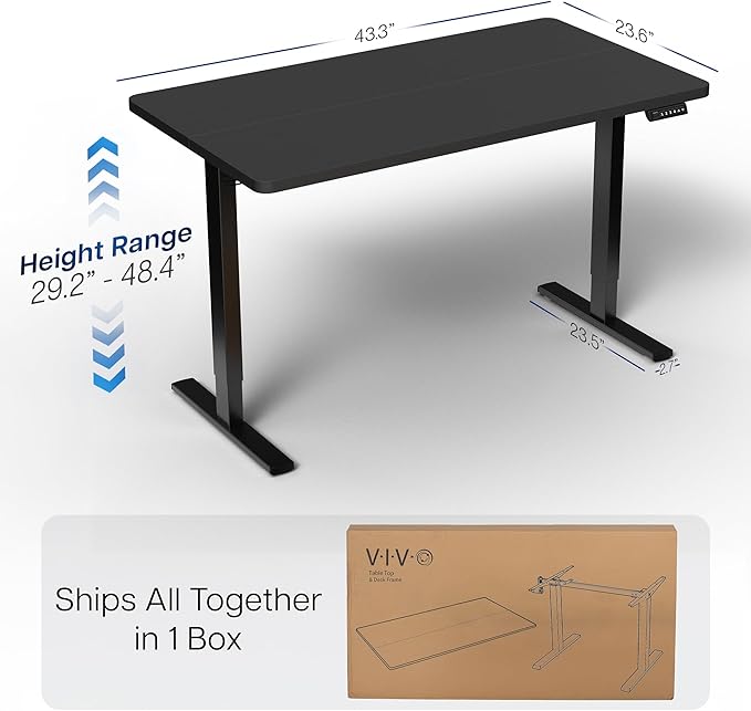 VIVO Electric 43 x 24 in Standing Desk, Memory Height Adjustment, 1B Series - Image 3