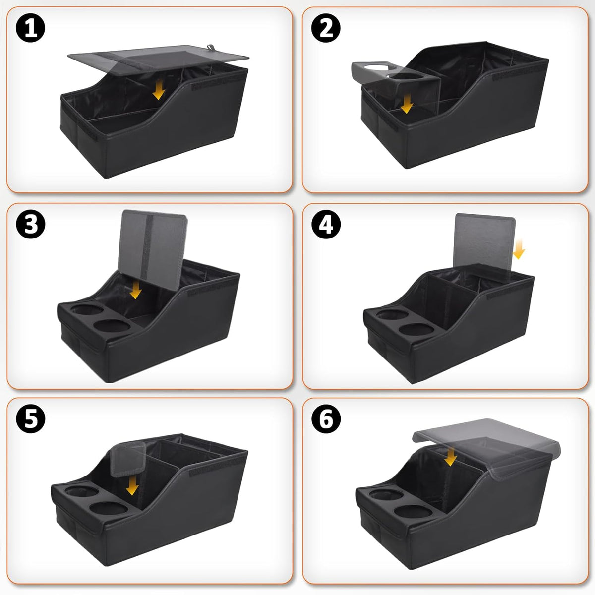 Backseat Car Organizer, Middle Seat Organizer Center Console Cup Holder