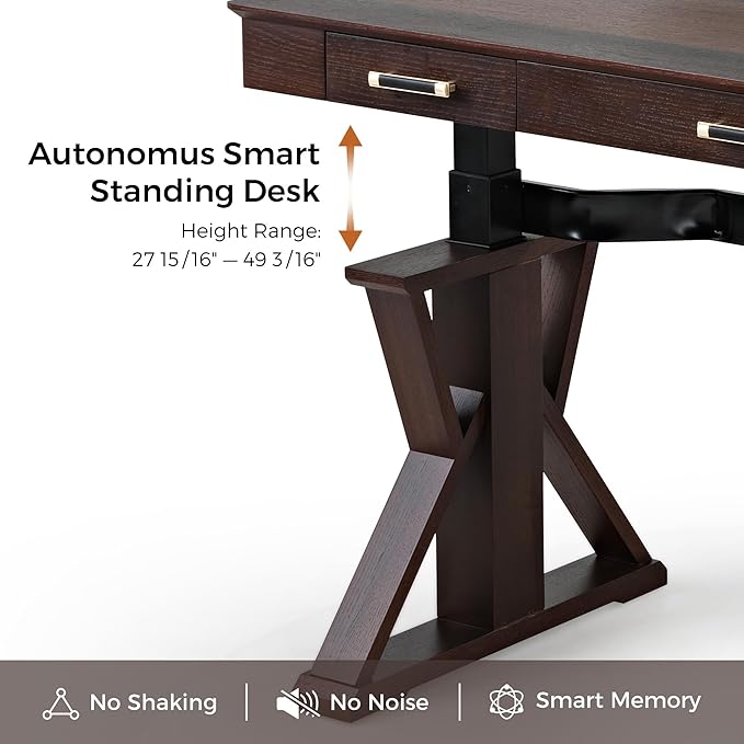 EUREKA ERGONOMIC Standing Desk, 63 inch Executive Desk w Drawers, Modern - Image 4