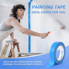 SEBETOW 10 Rolls Painters Tape 1 inch Bulk Painter Tape Blue Wide Roll - Image 4