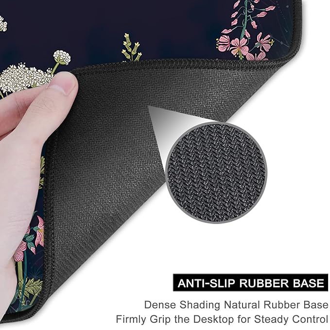Auhoahsil Mouse Pad, 12 x 10 in Flower Theme Computer Mouse Pad - Image 5
