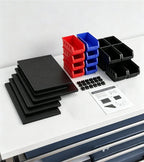 wall mounted storage organizer bins with rack, nuts on a desk or shelf