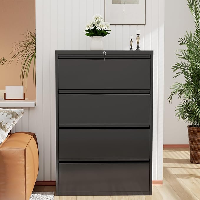 INTERGREAT 4 Drawer File Cabinet, Lateral File Cabinet - Image 6