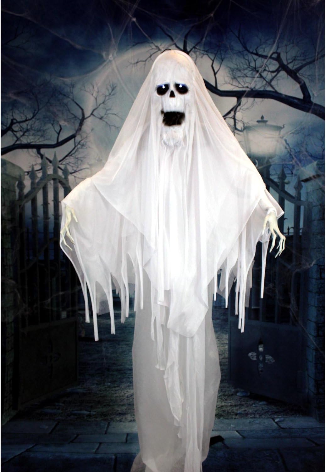 Haunted Hill Farm 6.0-Ft. Life-Size Talking Ghost Halloween Animatronic
