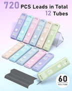 Four Candies 0.5/0.7mm 2B Lead Refills in Case, 12 Tubes, 60 Pieces per Tube - Image 2