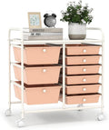 LDAILY 9 Drawer Rolling Storage Cart, Rolling Cart by LDAILY