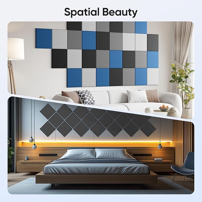 UNECHO 12 Pack 12" X 12" X 0.4" Acoustic Panels - Image 5
