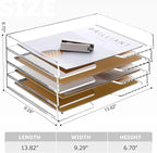 SANRUI 4 Tier Acrylic Paper Letter Tray Desk Stackable Organizer Trays，Clear - Image 2
