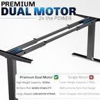 VIVO Electric Dual Motor Stand Up Desk Frame - Image 4