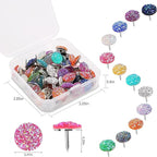50Pcs Push Pins, Shiny Diamond Glitter Rhinestone Decorative Thumb Tacks - Image 2