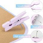 50 PCS Wooden Clips Colorful Push Pins Tacks - Image 4