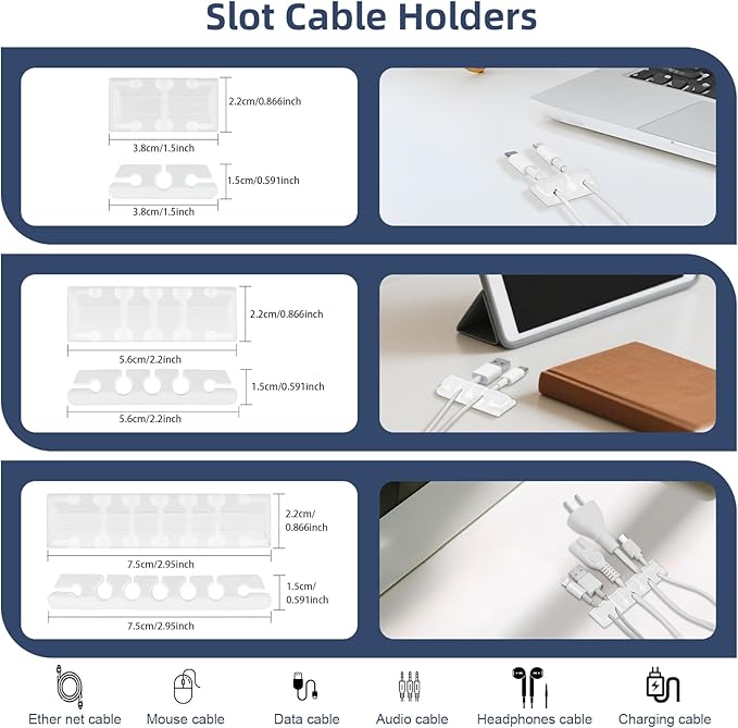 319pcs Cable Management Organizer Kit, Desk Cord Organizer, 98 Adhesive Cable - Image 2