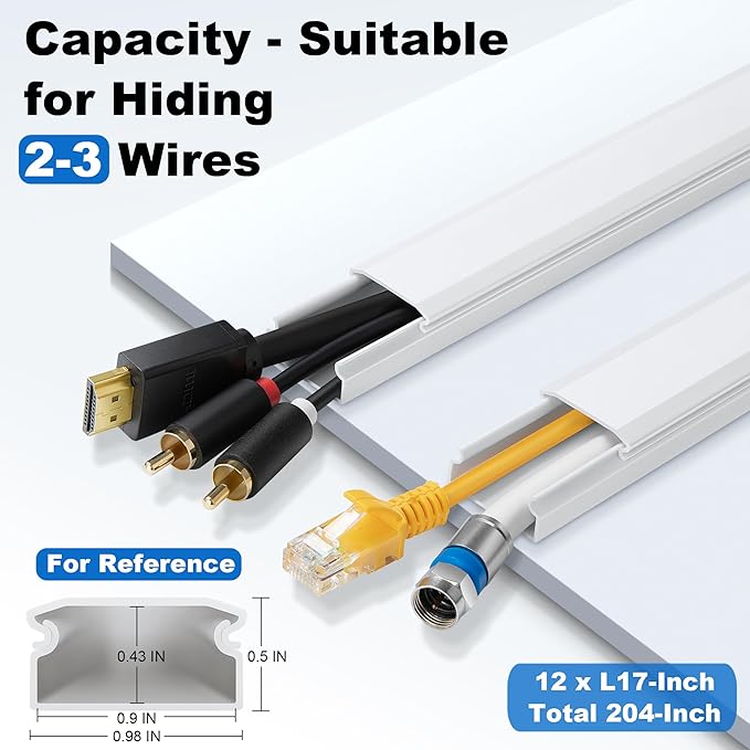 204in Wall Cable Hider, Cord Hider to Hide 2-3 Cords, TV Wire Hider - Image 2