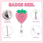 2Pcs Strawberry Badge Reel Retractable Personalized ID Name Badge Holder - Image 4