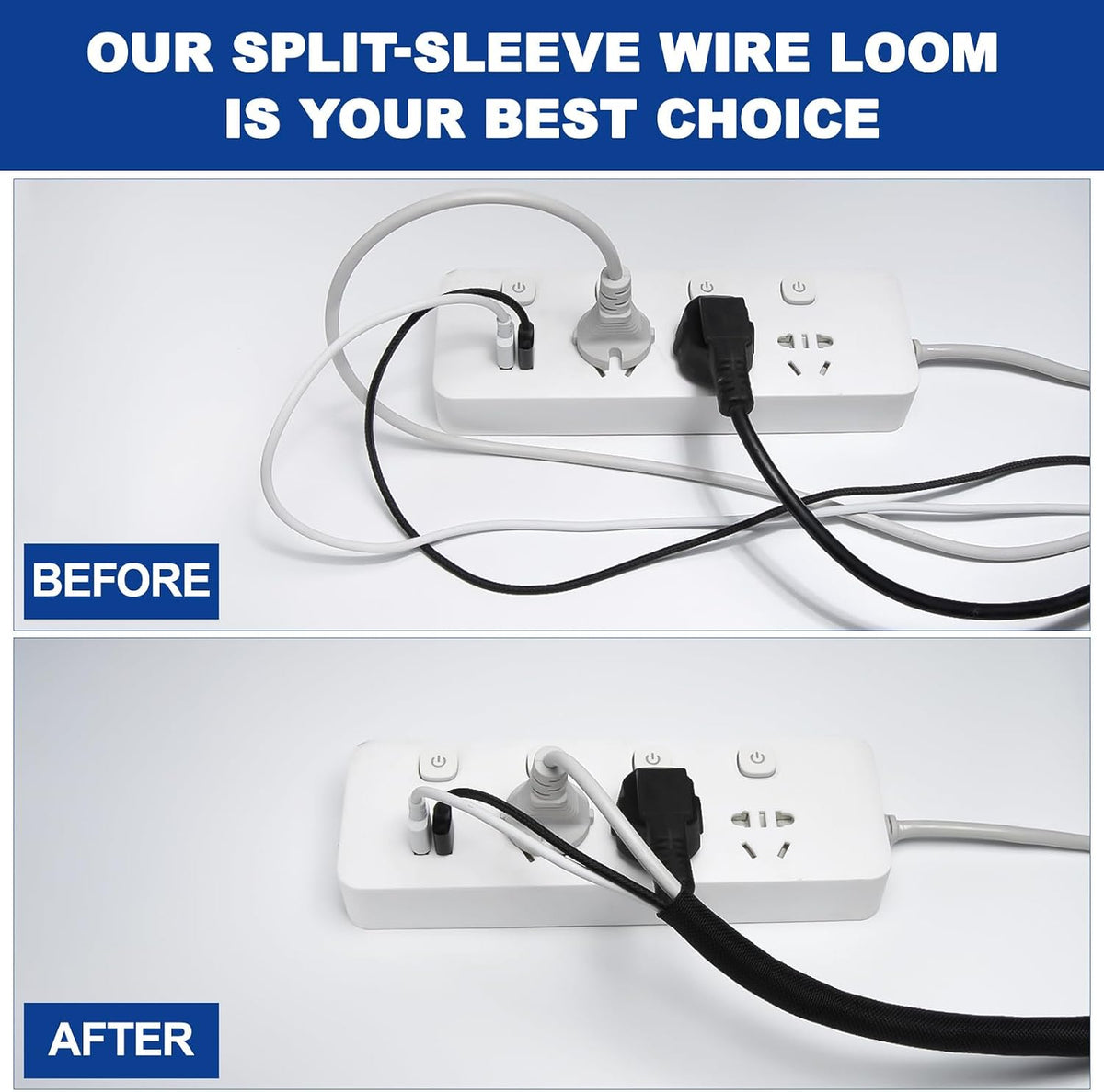 Split-Sleeve Wire Loom for High-Temperature Automotive Harness and Home Cable...