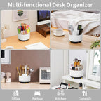 Marbrasse Desk Organizer, 360-Degree Rotating Pen Holder, Desk Organizers and - Image 2