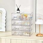Stebopum 3 Pack Stackable Storage Drawers Clear Acrylic Organizer Makeup - Image 5