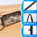 Sideways Phone Charger, 2 in 1 Invisible Holder Charger Cable, 240W Braided - Image 6