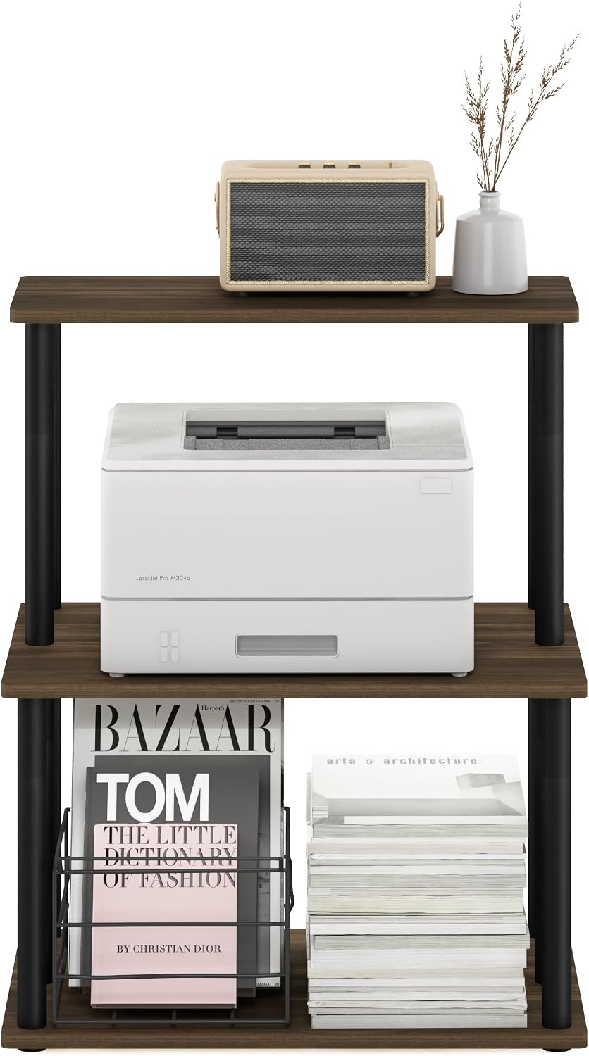 Furinno Turn-N-Tube 3-Tier Toolless Multipurpose Printer Stand Display Storag...