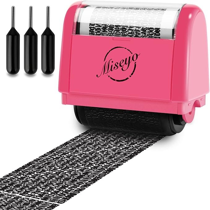 Miseyo Wide Identity Theft Protection Roller Stamp Set by Miseyo
