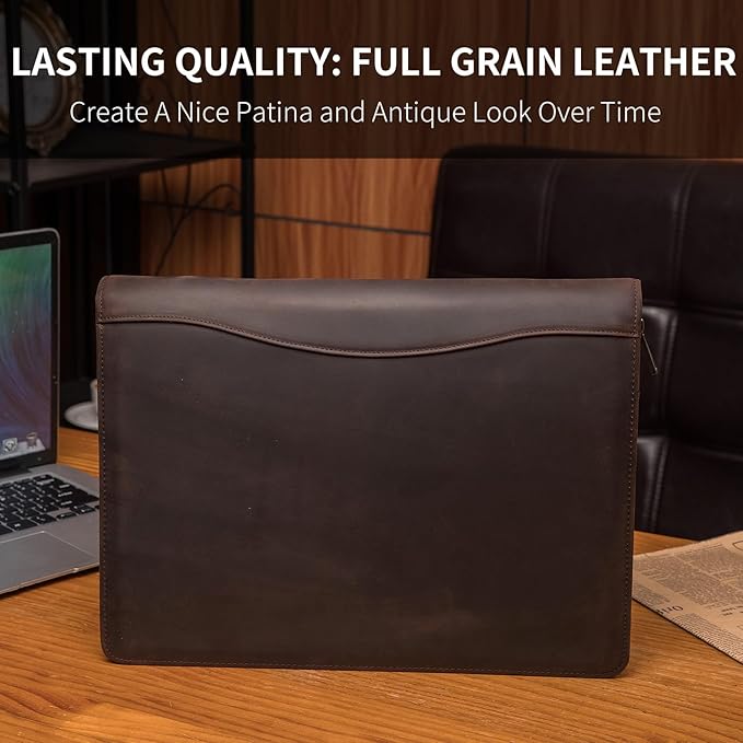 Geslun Personalized Genuine Leather Portfolio, Legal Size 8.5 x 14 Pad Holder - Image 4