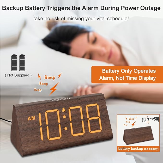 DreamSky Wooden Digital Alarm Clocks - Image 3