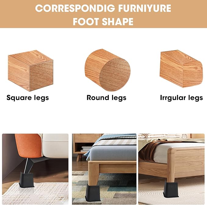MXMZHXU Bed Risers 2 inch, 3 inch, 4 inch, 6 inch or 8 inch Heavy Duty - Image 5