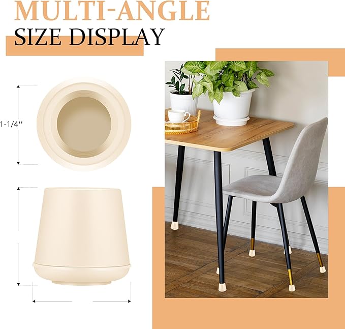 1-1/4" Round Rubber Chair Leg Tips Caps, Chair Leg Floor Protectors Furniture - Image 2