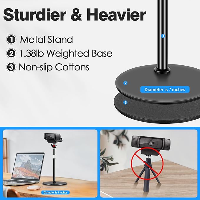 Nycetek Webcam Tripod Stand for Desk: Webcam Stand for Logitech Brio | C920 | - Image 5