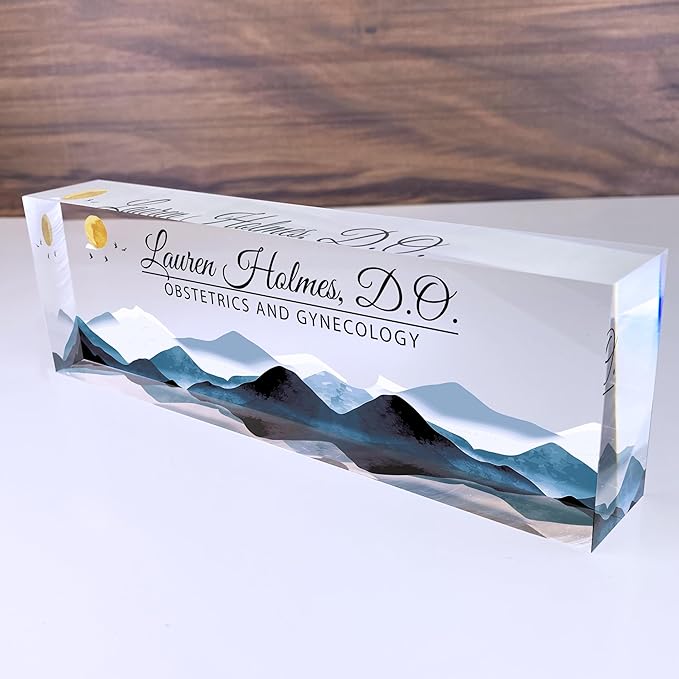 Personalized Acrylic Desk Plaque, Customizable Acrylic Name Plate Block - Image 2