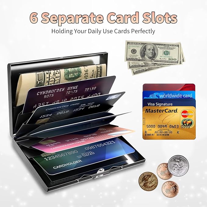 BWEGRHE Slim Credit Card Holder, Aluminum Minimalist Hard Case Pocket-Sized - Image 5