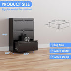 SUXXAN 3 Drawer File Cabinet, Lateral Filing Cabinet - Image 3