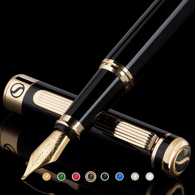 Scriveiner Personalized Black Fountain Pen - Image 8