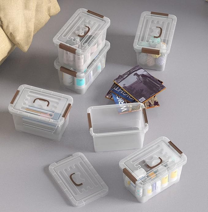 WYT 6-Pack Clear 7 Quart Storage Latch Box/Bins, Plastic Stackable Latching Box - Image 6