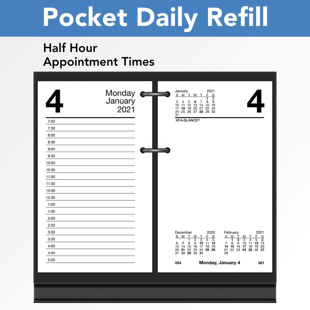 2021 Daily Desk Calendar Refill by AT-A-GLANCE, 3-1/2" x 6", Loose-Leaf (E7175021)