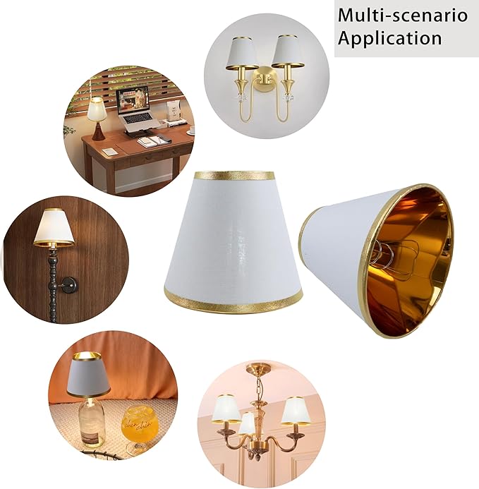 TAaMTYH small lamp shade chandelier shades set of 3，Fabric Lampshade - Image 5