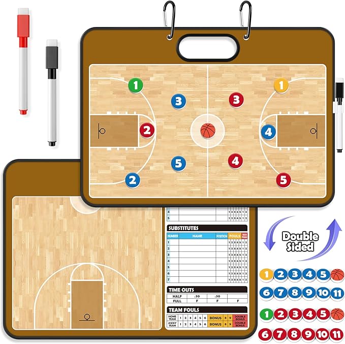 Torlam Magnetic Dry Erase Coach Board, Basketball Coaching Clipboard by Torlam