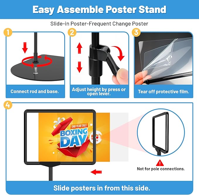 VAIIGO Sign Holder Stand A4, Adjustable Poster Stand - Image 5