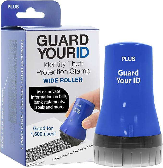 Guard Your ID Wide Advanced Roller 2.0 Identity Theft Prevention Security Stamp by Plus