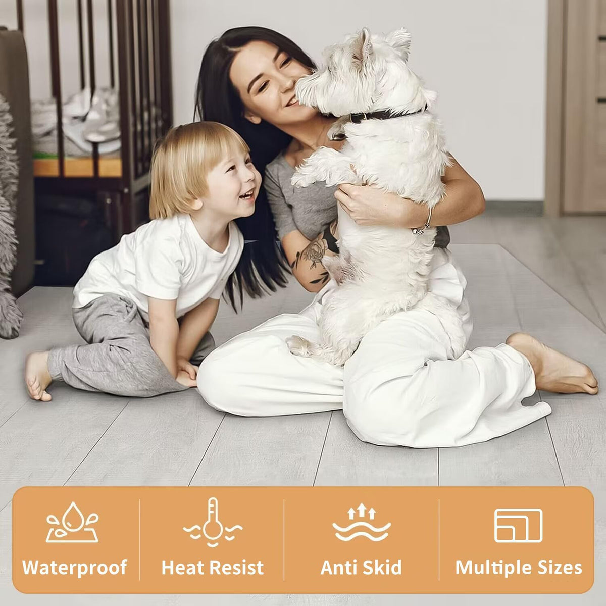 Clear Runner Rug for Hallway, 24 x 72 in Clear Floor Protector | Waterproof Kitchen Standing Floor Mat, Office Chair Mat, Vinyl Indoor Outdoor Entryway Area Rug for Living Room, Kitchen
