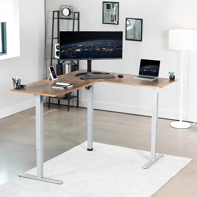 VIVO Electric Corner 63 x 55 inch L-Shaped Standing Desk, Memory Height - Image 2