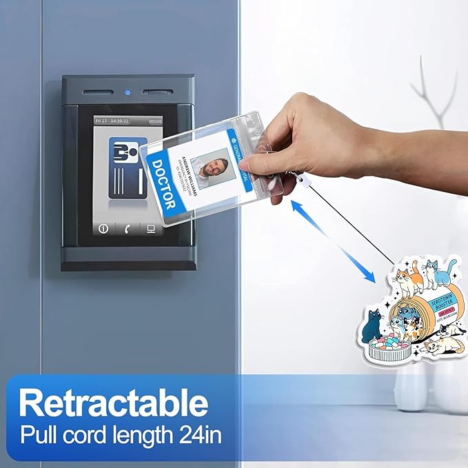 2pc Cat Nurse Badge Reel, Funny Cute Work Badge Holder - Image 6